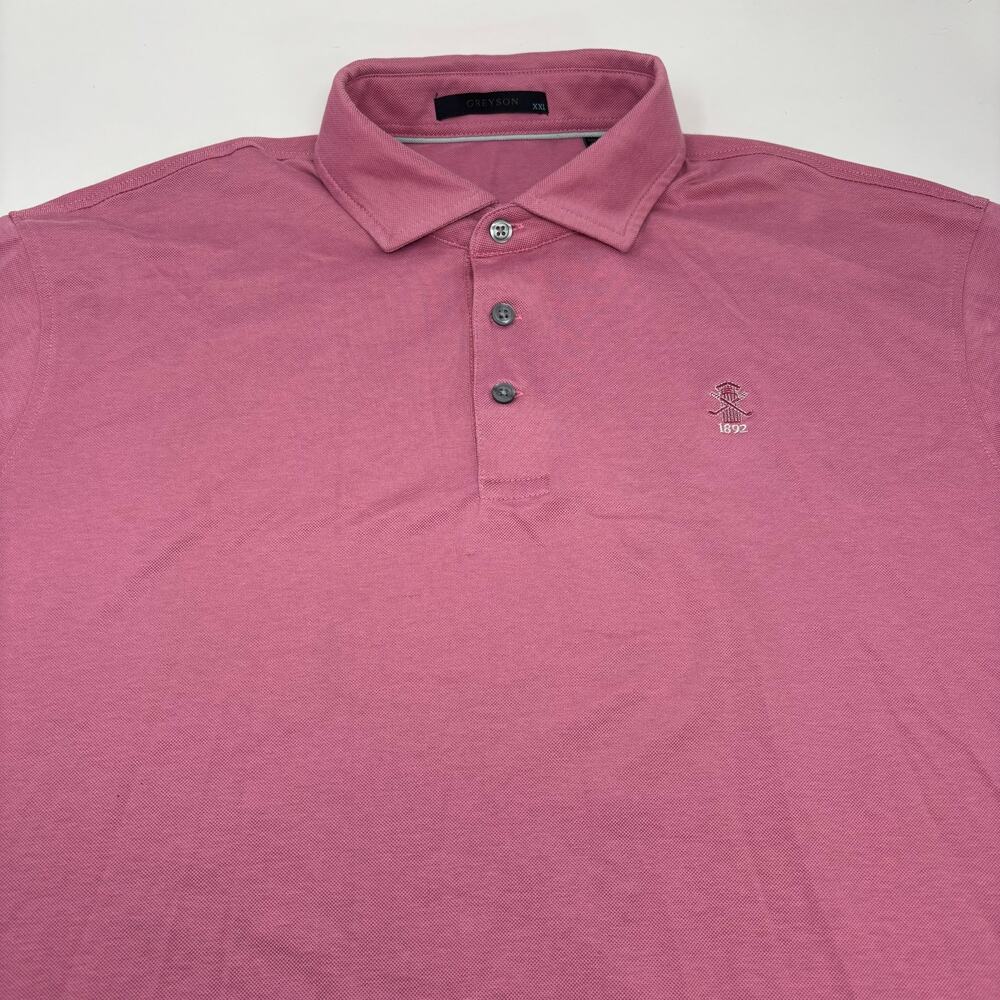 Greyson Mens 2XL Solid Red Short Sleeve Golf Embroidered Polo Shirt